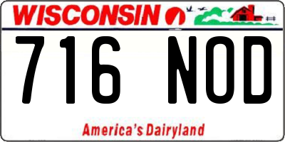 WI license plate 716NOD