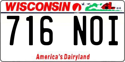 WI license plate 716NOI