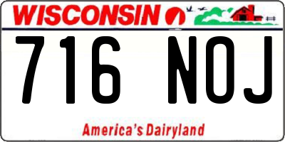 WI license plate 716NOJ