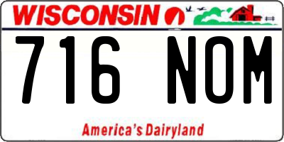 WI license plate 716NOM