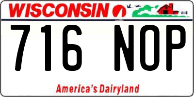 WI license plate 716NOP