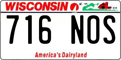 WI license plate 716NOS