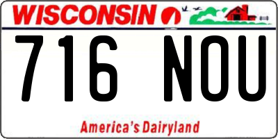 WI license plate 716NOU
