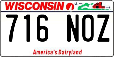 WI license plate 716NOZ