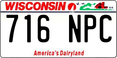 WI license plate 716NPC