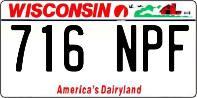 WI license plate 716NPF