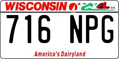 WI license plate 716NPG