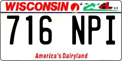 WI license plate 716NPI