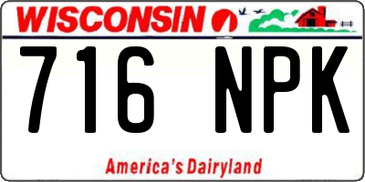 WI license plate 716NPK