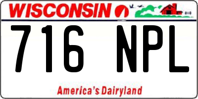 WI license plate 716NPL