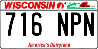 WI license plate 716NPN