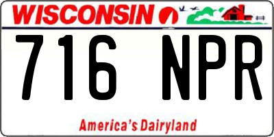 WI license plate 716NPR