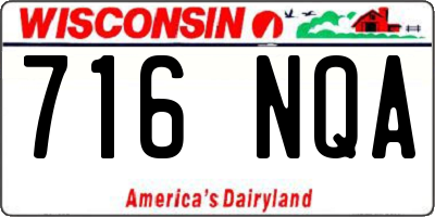 WI license plate 716NQA