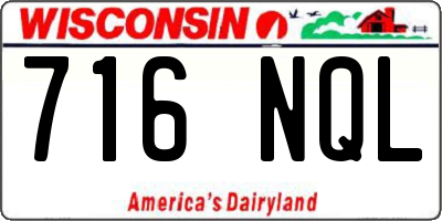 WI license plate 716NQL