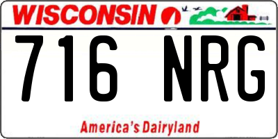 WI license plate 716NRG