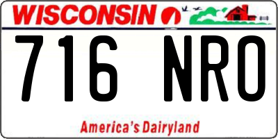 WI license plate 716NRO