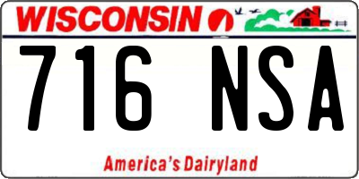 WI license plate 716NSA