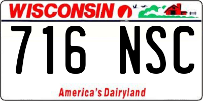 WI license plate 716NSC