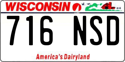 WI license plate 716NSD