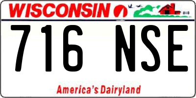 WI license plate 716NSE
