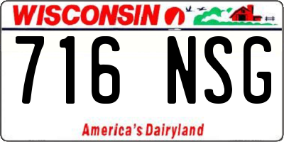 WI license plate 716NSG