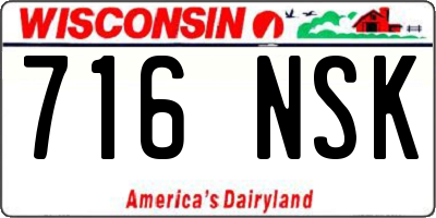 WI license plate 716NSK