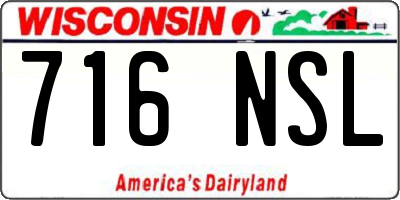 WI license plate 716NSL