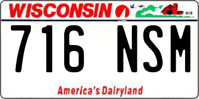 WI license plate 716NSM