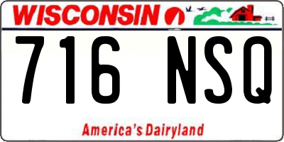 WI license plate 716NSQ