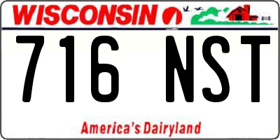 WI license plate 716NST