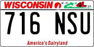 WI license plate 716NSU
