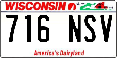 WI license plate 716NSV