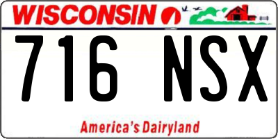 WI license plate 716NSX