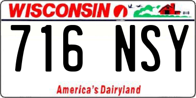WI license plate 716NSY