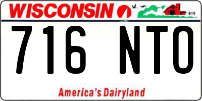WI license plate 716NTO