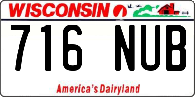 WI license plate 716NUB