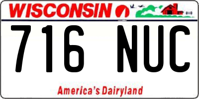 WI license plate 716NUC