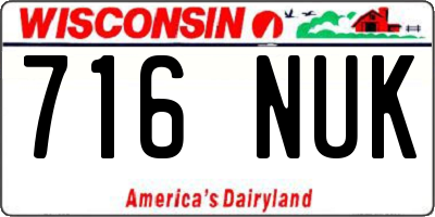 WI license plate 716NUK