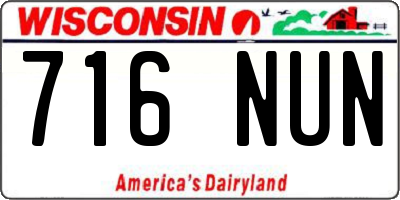 WI license plate 716NUN
