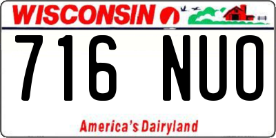 WI license plate 716NUO