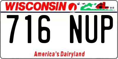 WI license plate 716NUP
