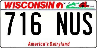 WI license plate 716NUS