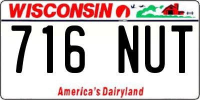 WI license plate 716NUT