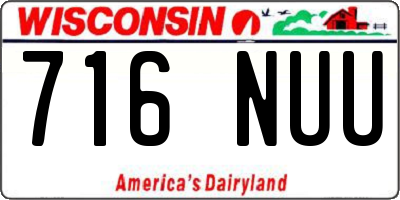 WI license plate 716NUU