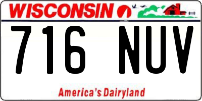 WI license plate 716NUV