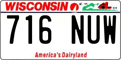 WI license plate 716NUW