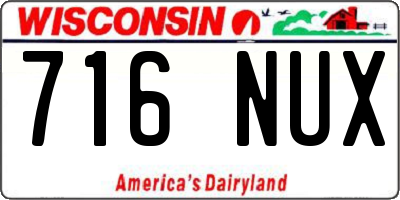WI license plate 716NUX