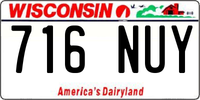 WI license plate 716NUY