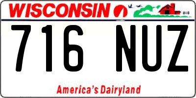 WI license plate 716NUZ