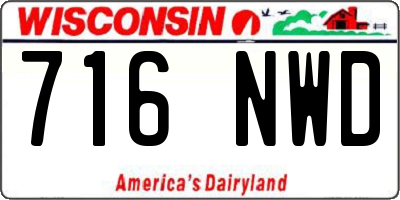 WI license plate 716NWD